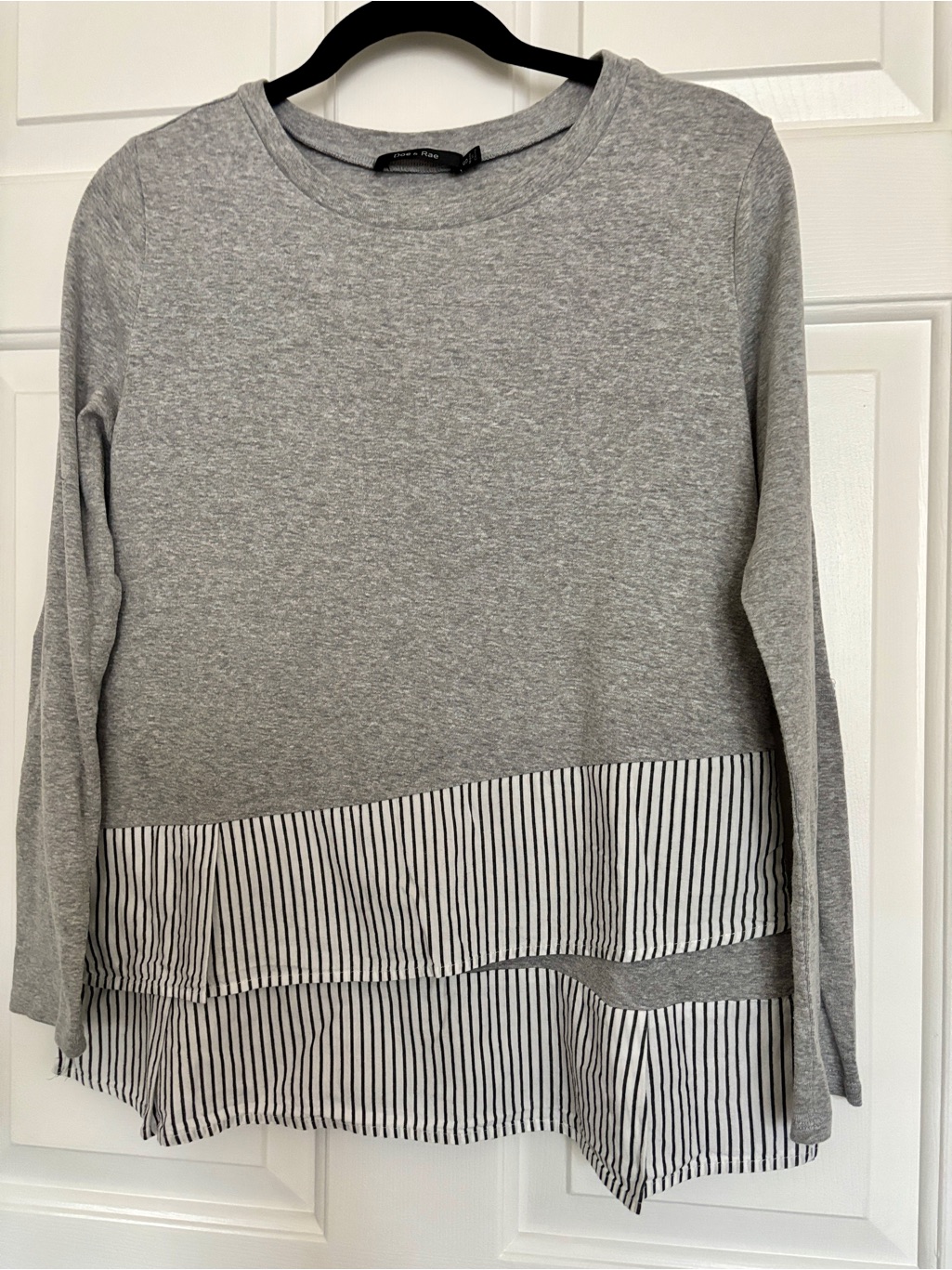 Doe & Rae Heather Gray Crewneck Tee Small Euc